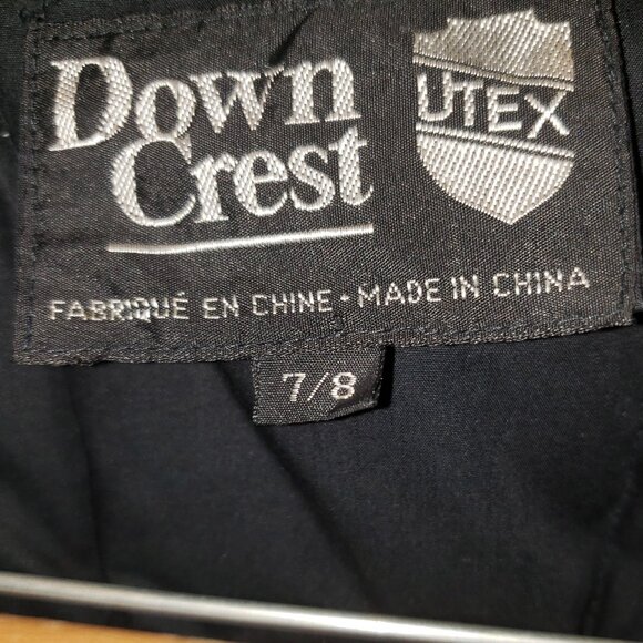 Women's Vintage DOWN CREST Black Corduroy & Fabric Full Length Puffer Coat - 7/8 - Picture 9 of 10